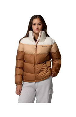 GIACCA IMBOTTITA COLORBLOCK PUFFECT DA DONNA CAMEL BROWN CANOE CHALK